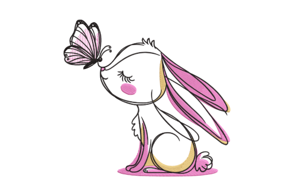 Cute Bunny Embroidery Design