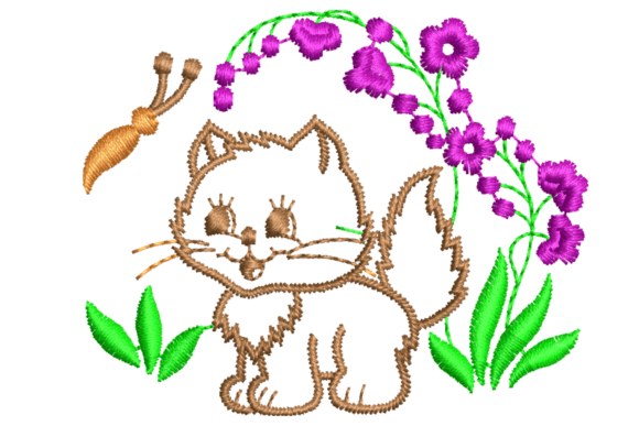 Cute Cat and Butterfly