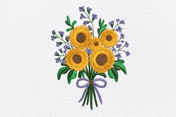 Sunflower Bouquet Embroidery