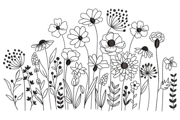 Wildflower Garden Embroidery Design